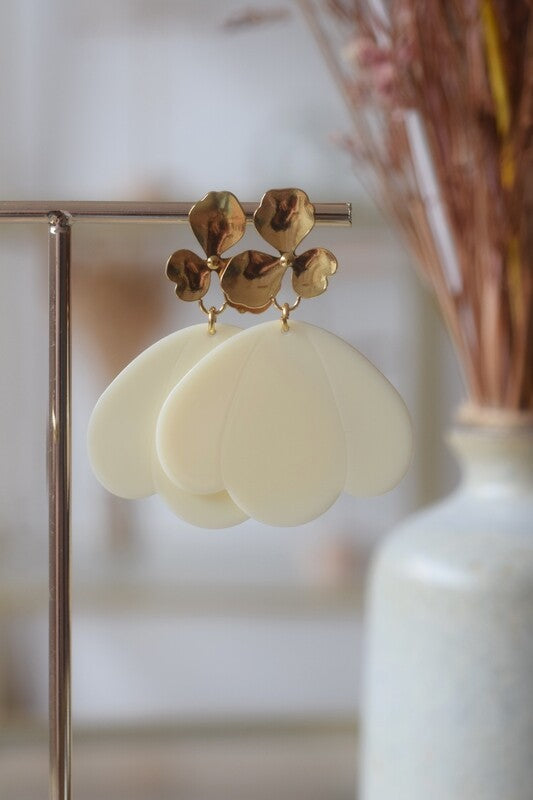 Boucles d'oreilles ALBA Écru
