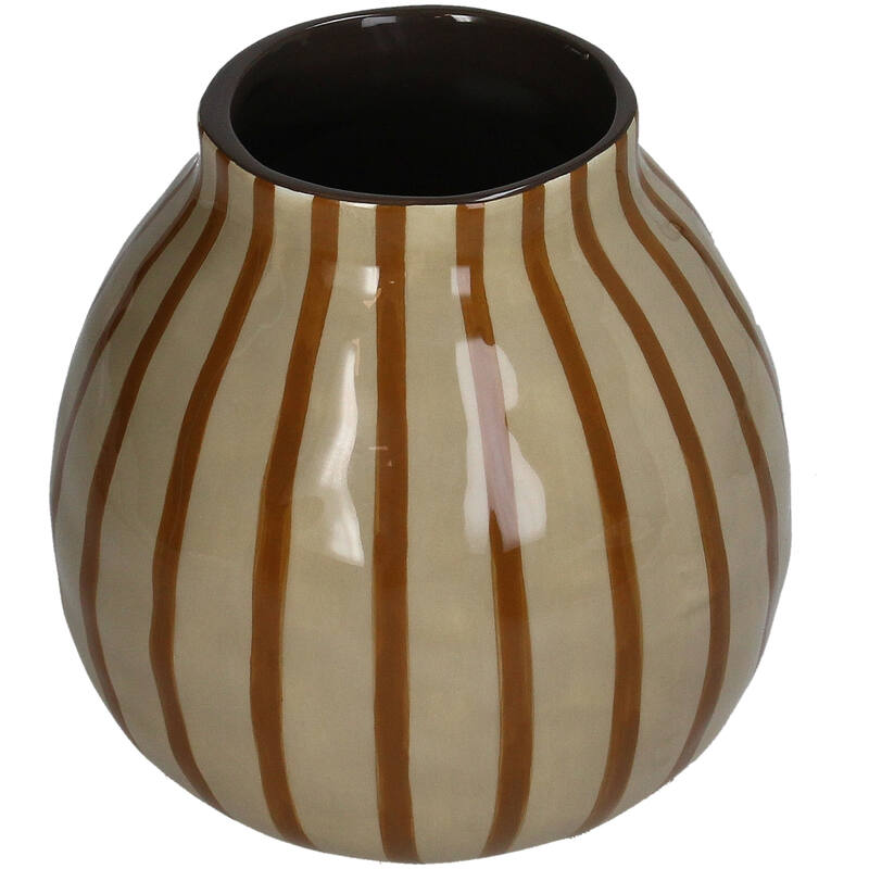 Vase à rayures couleur marron