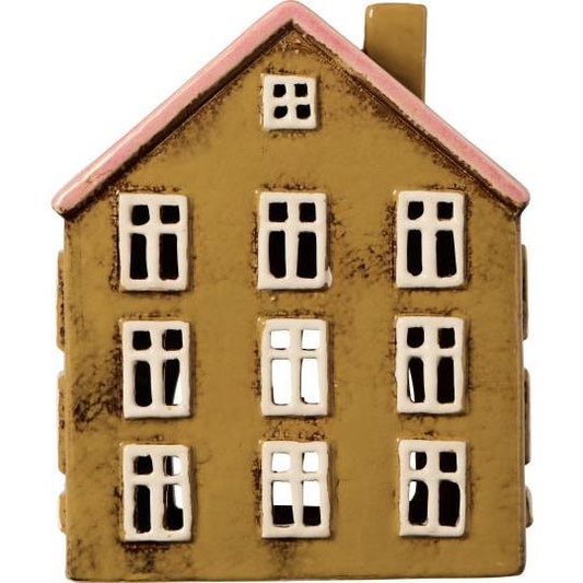 Maison photophore XXL toit rose