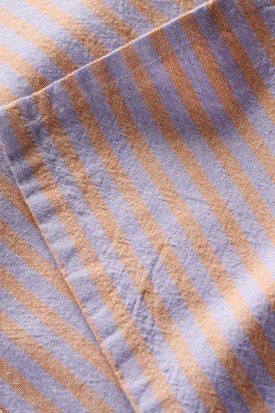 Torchon rayé lilas et orange