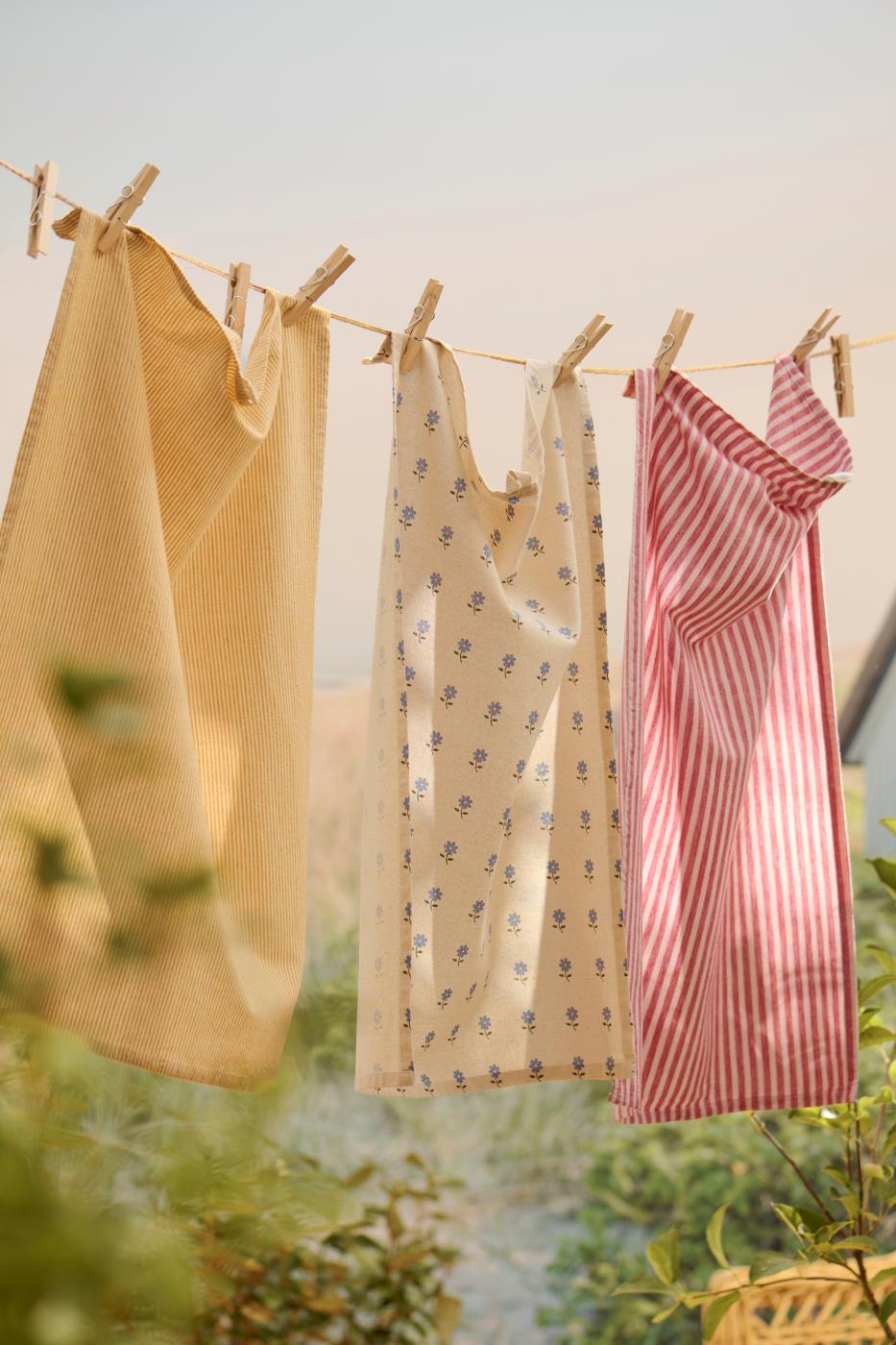 Torchon rayé jaune