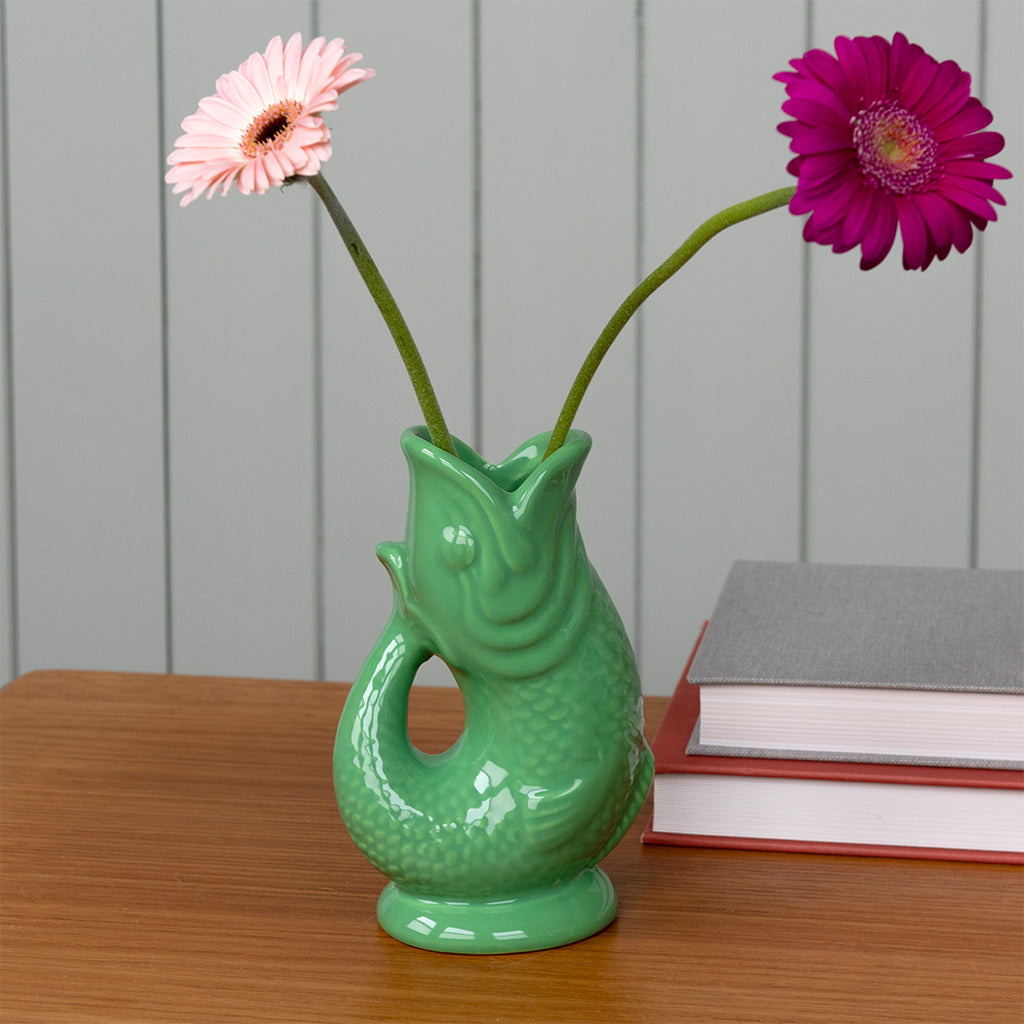 Vase poisson en céramique VERT
