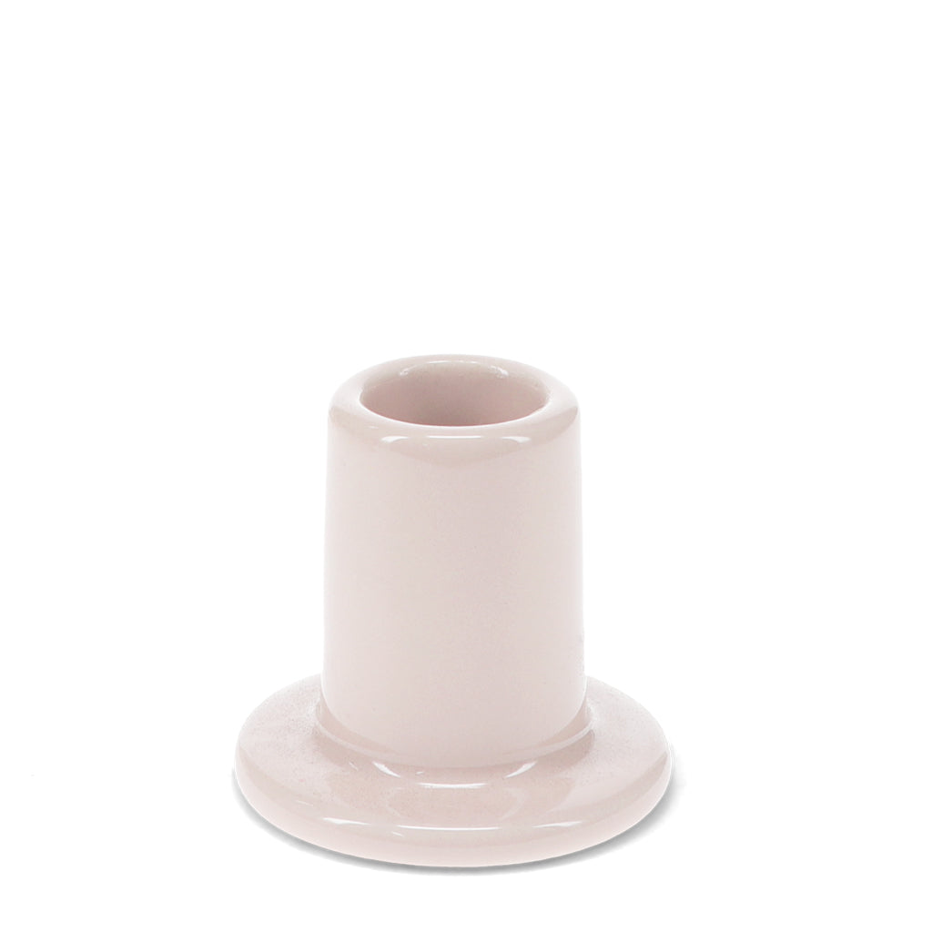 Bougeoir en céramique tube ROSE PALE