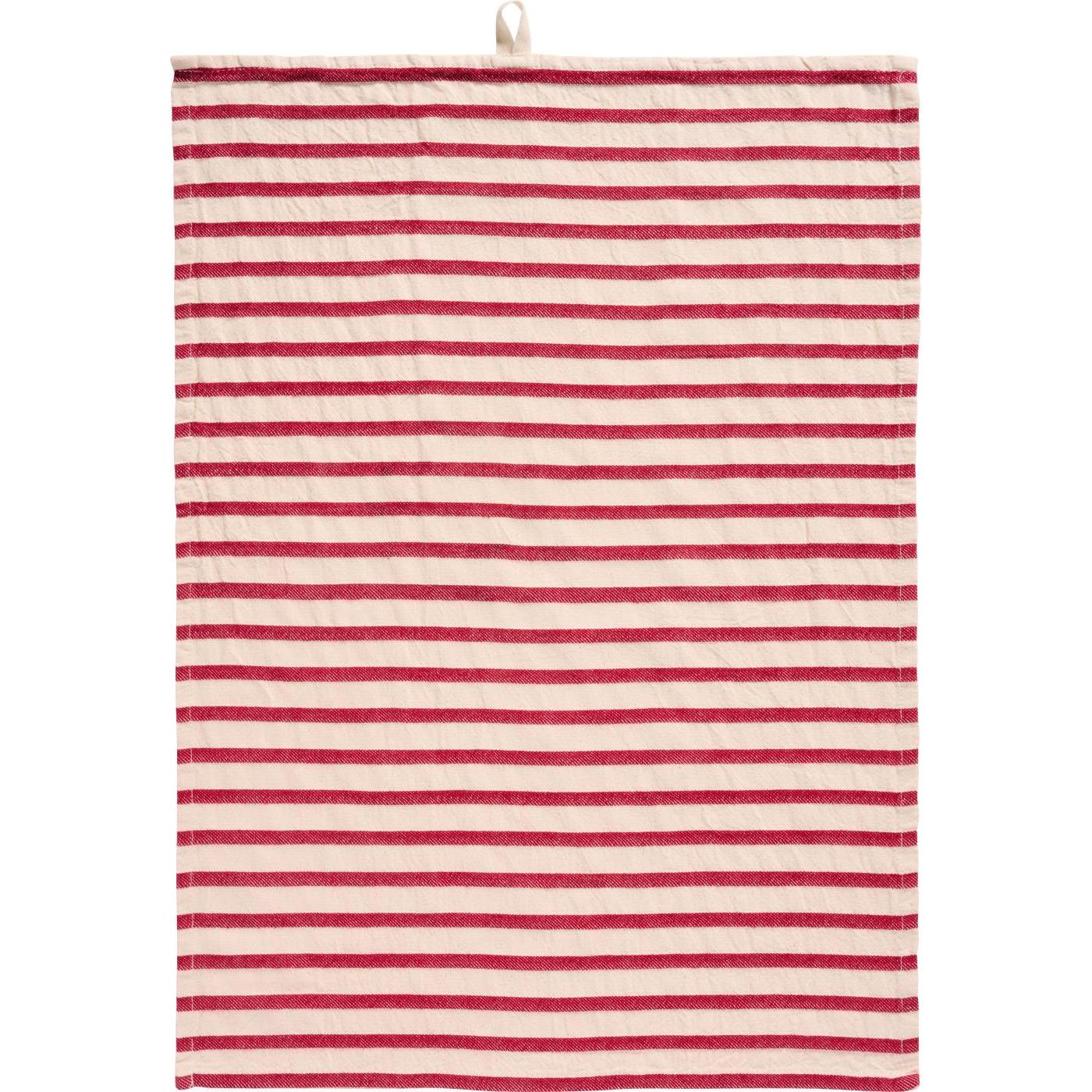 Torchon rayures rouge