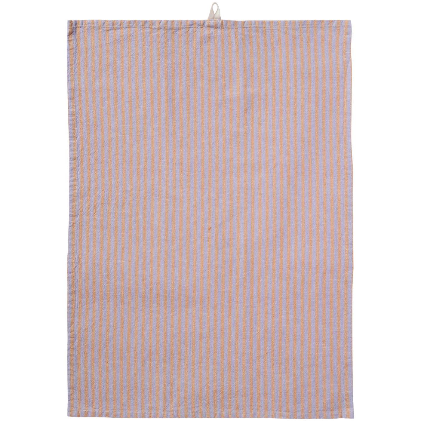 Torchon rayé lilas et orange