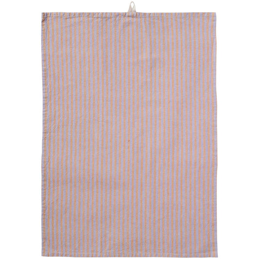 Torchon rayé lilas et orange