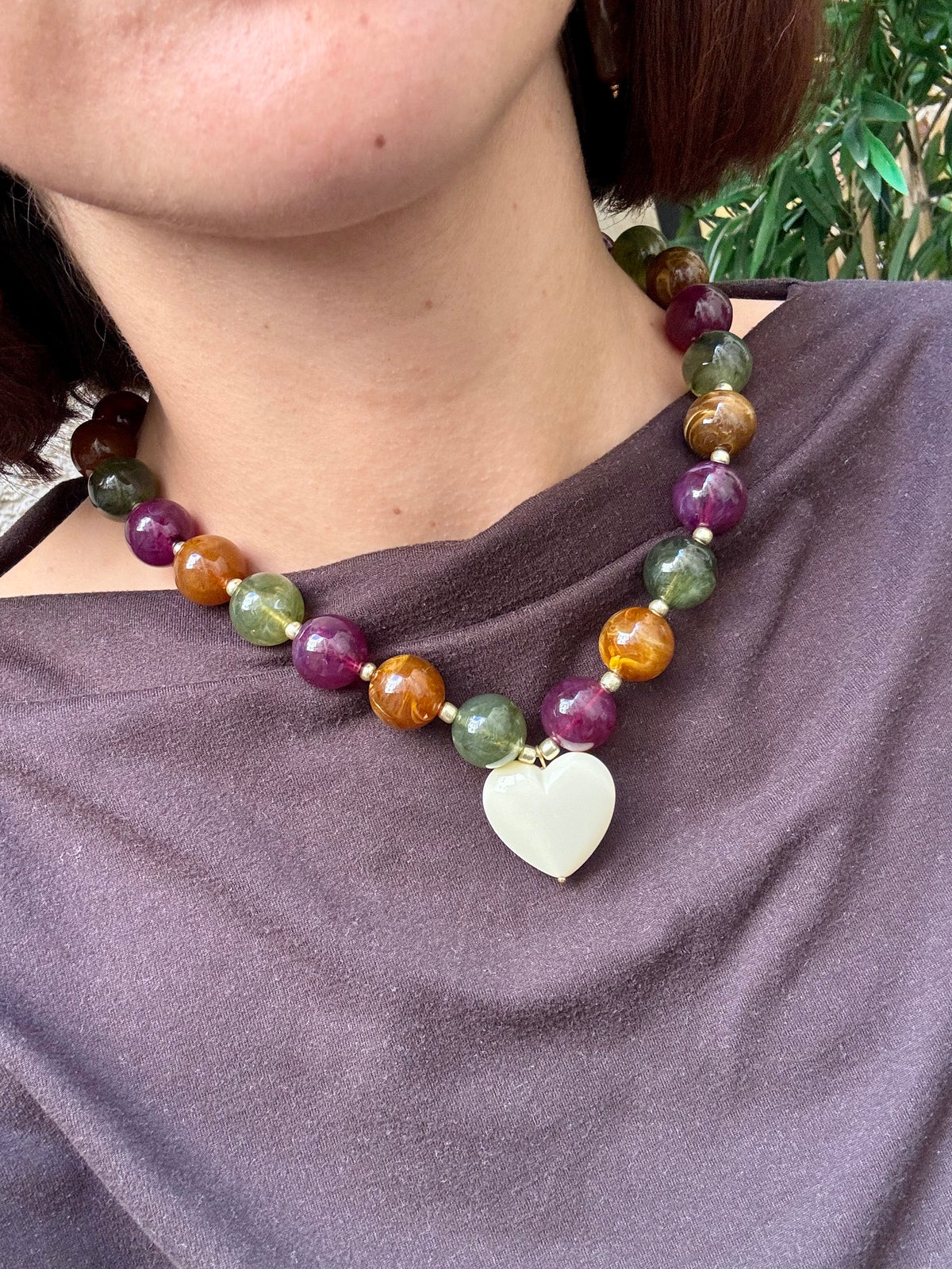 Collier Multicolore marron
