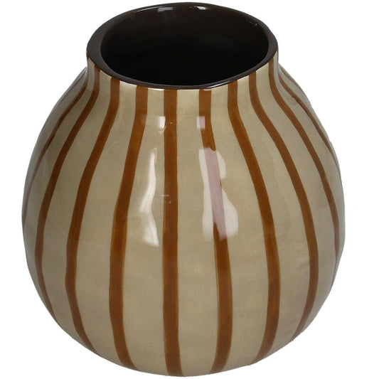 Vase à rayures couleur marron