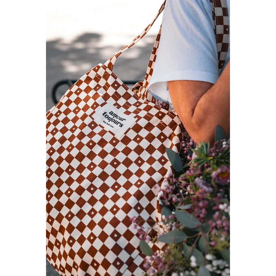 Sac Cabas XXL Damier Coeur - Amour Toujours